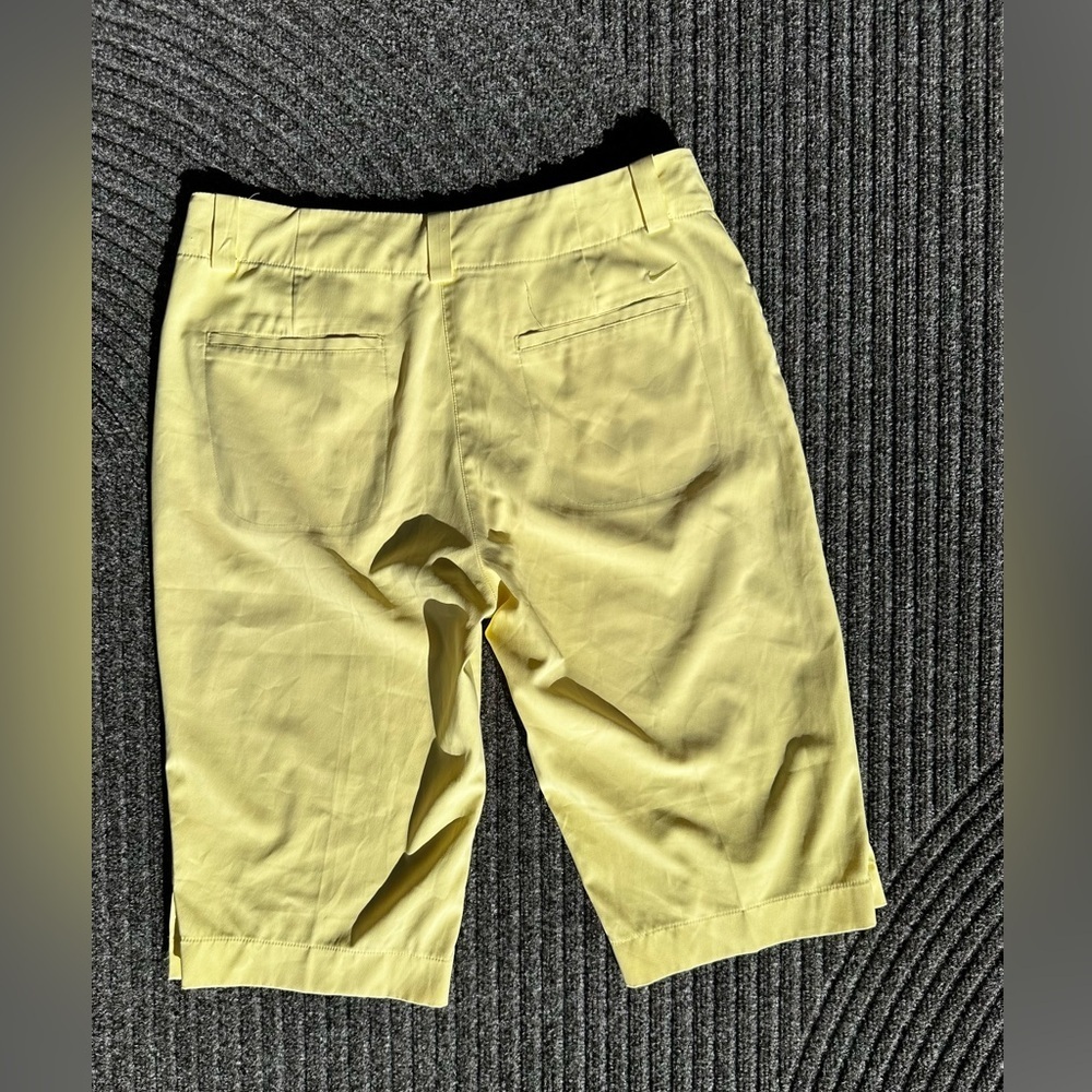 Nike Golf Dri-FIT Womens Butter Yellow Bermuda Shorts Sz 10 Coastal Performance - Picture 4 of 5